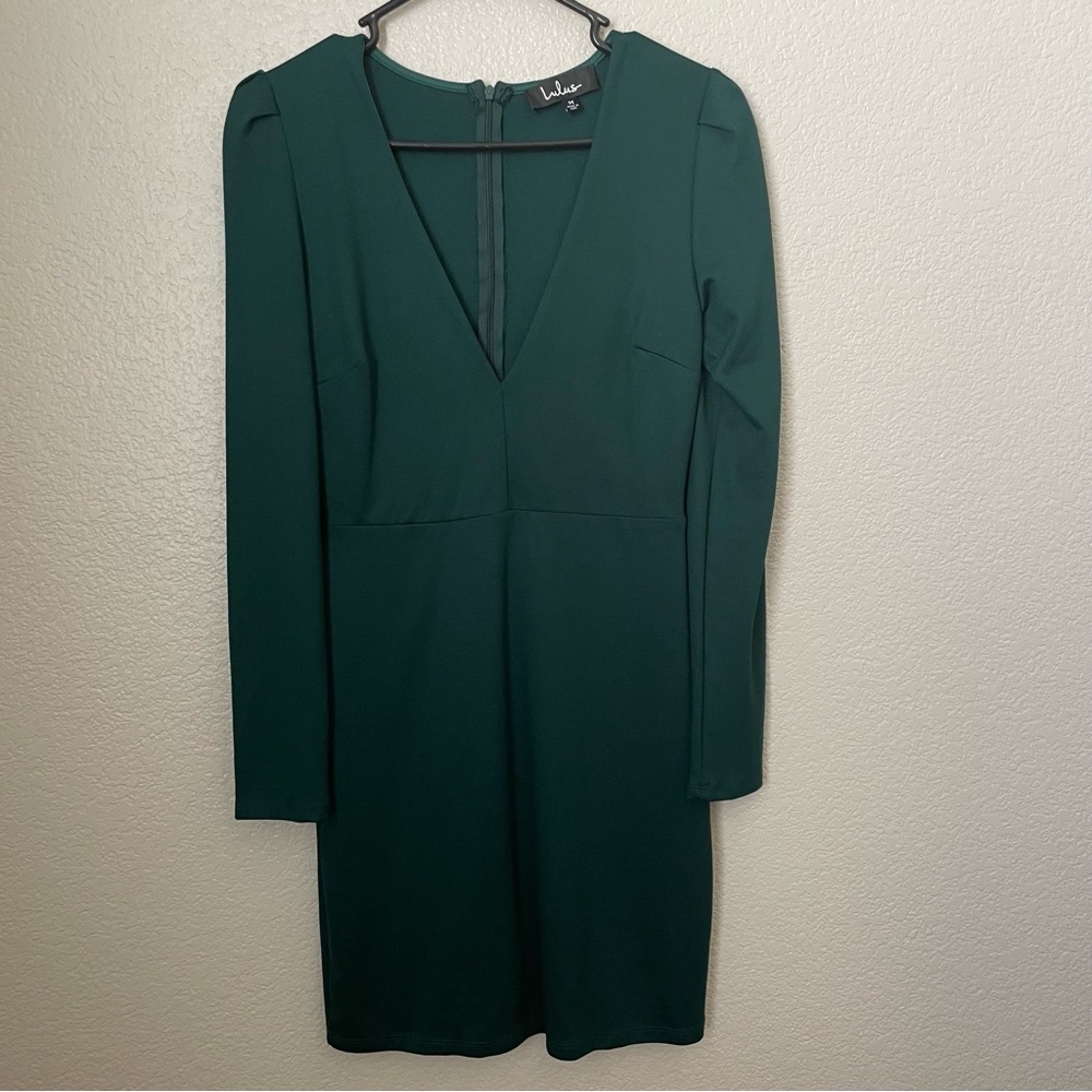 Lulus Made In The USA Haute in Here Forest Green Long Sleeve Bodycon Dress Med
